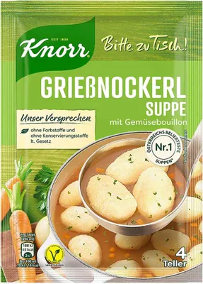 Produktbild von Knorr Bitte zu Tisch! Grießnockerl Suppe 68g