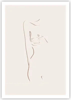 Produktbild von Poster - Poster ohne Rahmen - Skizze Nacktheit Frau - 70x100 cm - Wand Bild - Wanddeko - Wandbilder - Kunstposter - Wandposter - Bilder - Kunstdruck - Wanddekoration - Wandbild - P2XPA70x100-4552