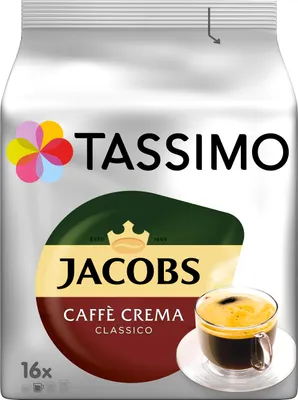 Produktbild von Tassimo Jacobs Caffè Crema Classico, Kaffee mit feiner Crema, 5er Pack, 5 x 16 T-Discs
