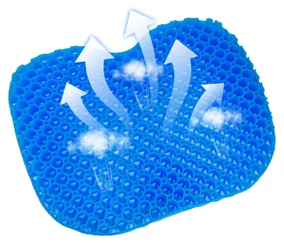 Imagen del producto de Almohadilla de gel para aliviar el dolor, cojín de gel transpirable con diseño de panal para sillas y automóviles