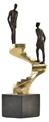 Dekorative Figur aus Harz, Gold/Dunkelgrau, 14 x 14 x 41,5 cm