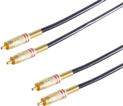 Immagine prodotto di Connessione cinch premium 0,5 m, stereo, placcata oro, maschio-maschio
