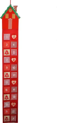 Produktbild von Adventskalender Weihnachtskalender HAUS 170cm Filzstoff rot zum Befüllen