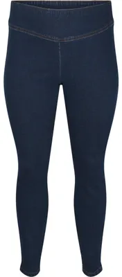 Imagen del producto de Zizzi Damen, pantalones ajustados tipo leggings, talla grande, color azul oscuro. Material: algodón. Talla: XL / 78 cm