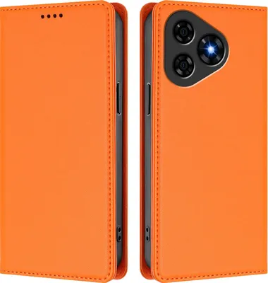 Obrázek produktu pro Kožené pouzdro pro Ulefone Note 19, magnetické flipové pouzdro zPolyuretankůže se stojánkem Oranžová