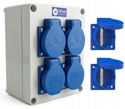 Produktbild von Baustromverteiler Schuko-Steckdosen PCE 4x230V 16A nicht angeschlossen IP44