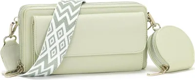Produktbild von Schwarze Umhängetasche Damen Klein Crossbody mit Kartensteckplatz