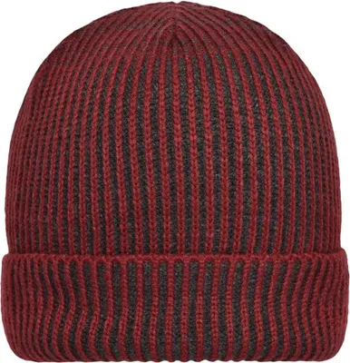 Produktbild von Ribbed Beanie Aparte Strickmütze mit Krempe dark-red/anthracite, Gr. one size