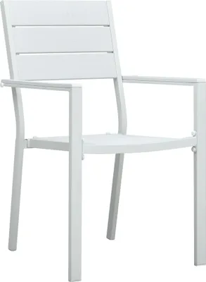 Produktbild von vidaXL Gartenstühle 4 Stk. Weiß HDPE Holz-Optik