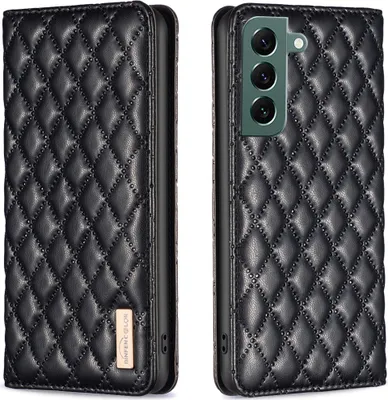 Immagine prodotto di Galaxy S22+ 5G Case, elegante custodia in pelle flip con slot per schede e supporto per Samsung Galaxy S22 Plus 5G nero