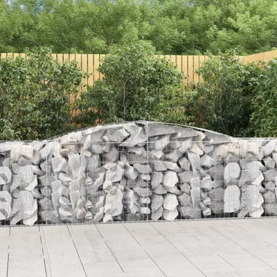 Image de VidaXL Panier de gabion incurvé 400x50x80/100 cm en fer galvanisé