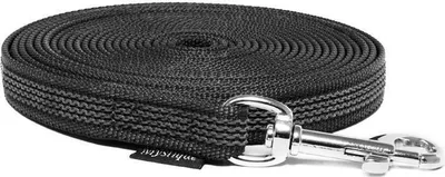 Produktbild von Mystique® Gummierte Schleppleine 15mm mit Handschlaufe Standard Karabiner schwarz 5m