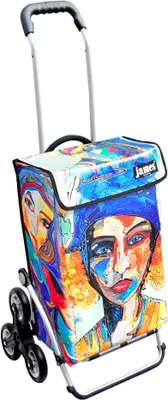 Produktbild von James Einkaufstrolley - IRISART - stabiler Einkaufswagen mit individuellem Design - mehrfarbig: bunt in Ausführung: Royal-Treppensteiger