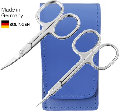 Produktbild von Solingen Nagelscheren Set mit Turmspitz-Schere & Echtleder Etui  Germany  Blau