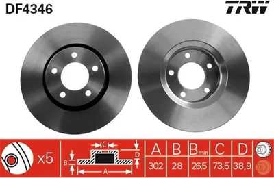 Produktbild von TRW Bremsscheiben (2 Stück) Vorderachse DF4346