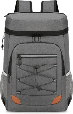 Produktbild von 28L Kühltasche, Picknick Tasche, Lunch Tasche, Kühltasche Faltbar, isolierter Rucksack, Eisbeutel, auslaufsicher, mit Fächern, wasserdicht, dunkelgrau