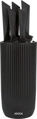 Image de ensemble de 5 couteaux - JOCCA - Bloc à couteaux en polypropylène - Noir