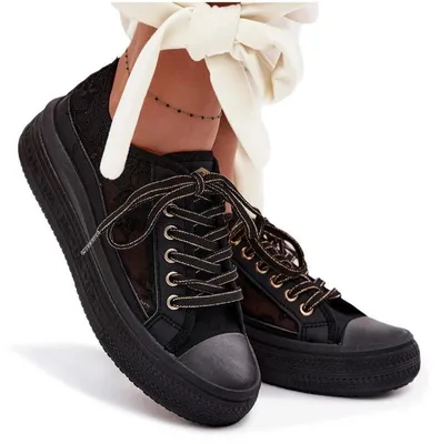 Produktbild von Damenturnschuhe mit Spitze auf Plattform Lee Cooper LCW-26-44-4479 Schwarz 38