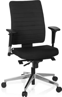 Obrázok produktu pre hjh OFFICE Profesionálna kancelárska stolička PRO-TEC 350 Ergonomická kancelárska stolička s podrúčkami (výškovo nastaviteľná) látka čierna Otočná stolička do kancelárie, domácnosti