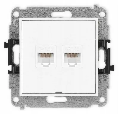 Obrázek produktu pro Karlik IGKBO-2 Dvojitá datová zásuvka RJ45 bílá