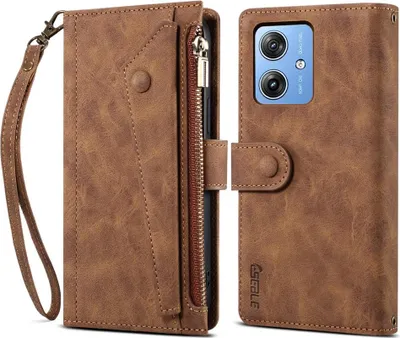 Produktbild von Motorola Moto G55 Hülle - Coverup Klapphülle mit Brieftasche - Braun