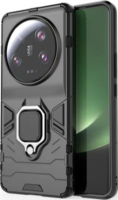 Produktbild von Mobigear Armor Ring  Xiaomi 13 Ultra Hülle Hardcase Backcover Stoßfest mit Ringhalter - Schwarz