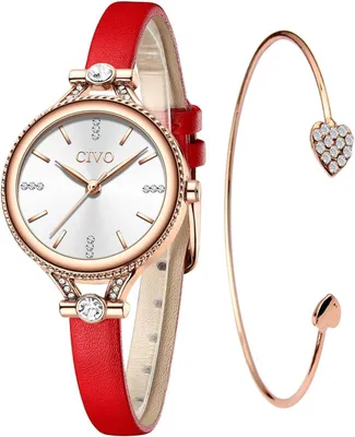Image de Montre-bracelet pour femme, petite montre classique de luxe : analogique, étanche, avec mouvement à quartz précis, résistante à l'eau et aux rayures