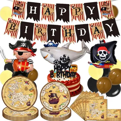 Image de Omgoods - Décorations de fête sur le thème des pirates pour les anniversaires