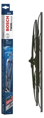 Image de Bosch 3397118406 : Kit d'essuie-glaces Twin Spoiler 533S - Longueur : 530/475 mm