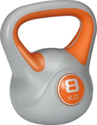 Image de SPORTNOW Kettlebell 8 kg, haltère avec poignée ergonomique, haltère à boule, musculation, entraînement, pour fitness, gym, orange