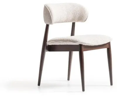 Produktbild von Beiger Holz-Textil Stuhl im eleganten Design