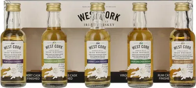 Image de West Cork CASK COLLECTION Miniset 43% Vol. 5x0,05l en boîte cadeau