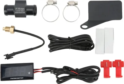 Image de Afficheur LCD universel ultraplat de 12 V pour la température de l'eau, destiné aux motos, avec adaptateur pour capteur de 18 mm (pièce de rechange pour Suzuki, rétroéclairage bleu)