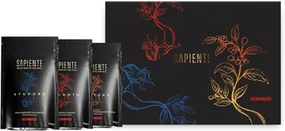 Immagine prodotto di Sapiente by Kimbo, Kit Degustazione Caffè in Grani Specialty, Incanto, Mistero, Stupore, 3 Confezioni da 200 g
