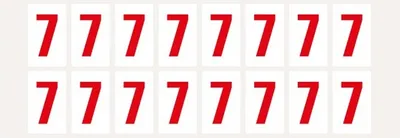Produktbild von Dreifke® Aufkleber I Ziffer 7, weiß/rot, Folie, Schrifthöhe 25mm, 22x36mm, 32...