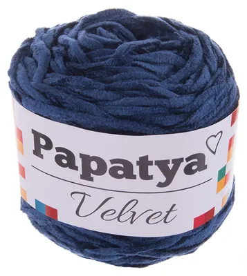 100g Strickgarn Papatya Velvet Chenille-Strickgarn 10 dunkelblau