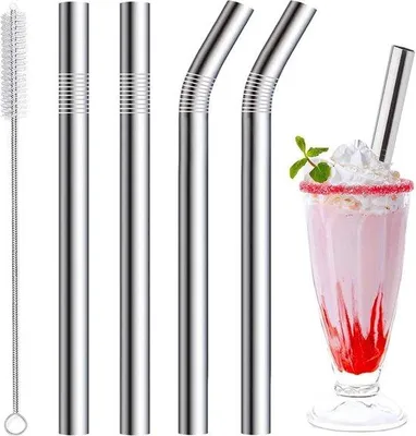 Obrázek produktu pro Sada opakovaně použitelných brček Famanu – ekologická a stylová – z nerezové oceli