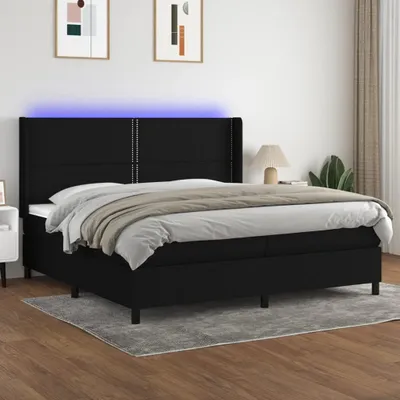 Produktbild von Maison Exclusive - Boxspringbett mit Matratze & LED Schwarz 200x200 cm Stoff