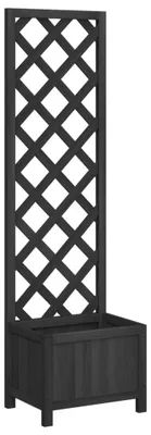 Image de Jardinière en bois massif avec treillis grimpant, 135 cm