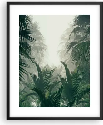 Produktbild von Gerahmtes Poster - Schwarzer Rahmen - Dschungel Blätter Palmen - 40x50 cm - Wand Bild - Wanddeko - Wandbilder - Kunstposter - Wandposter - Bilderrahmen - Bilder - Kunstdruck - P2BPA40x50-4504