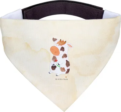 Produktbild von Mr. & Mrs. Panda Halstuch Hund Kuh - Vintage - Geschenk, Für Hunde, Bauernhof, Motivtion, Hundehalstuch, Hundeschal, Spruch, Milch, Kühe