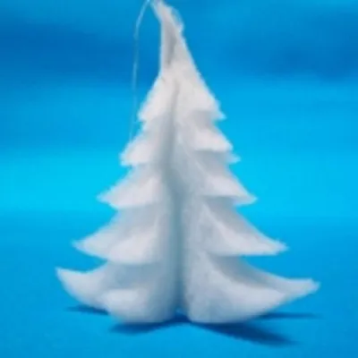 Produktbild von Winterdeko 3D TANNE. 3 Tannen 17cm aus SCHNEEWATTE (3 Stück Packung)