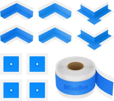 Immagine prodotto di Isolbau 106B Kit di sigillatura - Set di sigillatura per interni ed esterni, comprensivo di 50 metri di nastro sigillante, 4 angoli interni, 2 angoli esterni e 4 guarnizioni per pareti. Sigillatura per doccia, bagno, cucina, per pareti impermeabili