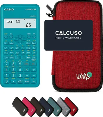 Produktbild von Casio fx-220 Plus 2nd edition inkl. WYNGS Schutztasche Rot - Wissenschaftlicher Taschenrechner - Basic Set