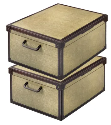 Image de Lavatelli Lot de 2 Boîtes de Rangement avec Couvercle Tapirus, 32 x 42 x 21 cm