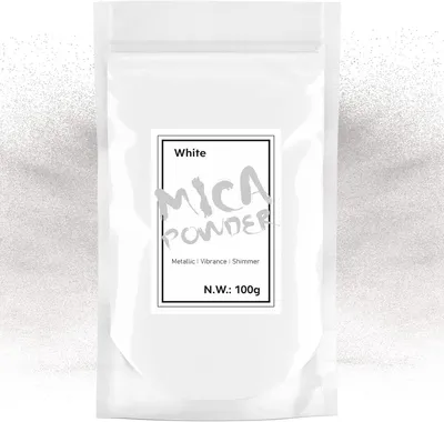 Zdjęcie produktu dla Pigment metaliczny w proszku do żywicy epoksydowej, 100g, kolor biały, do dekoracji