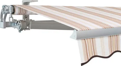 Produktbild von SOLUNA Gelenkarmmarkise Concept 3,5x2,5 Stoff Dessin 6171 Gestell Silber E6EV1 eloxiert Antrieb links inkl. Kurbel