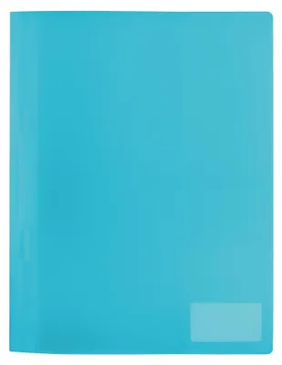 A plain, solid turquoise folder is shown against a light blue background.