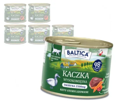 Zdjęcie produktu dla Baltica Smaki Regionów Kaczka 6x185g Bezzbożowa Mokra Karma Dla Kotów Sterylizowanych