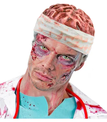 Produktbild von Blutiges Gehirn Kappe mit Verband – Halloween Gehirn Spezialeffekt für Zombie Kostüm – One Size – Erwachsene – Halloween Fasching Zombie Walk